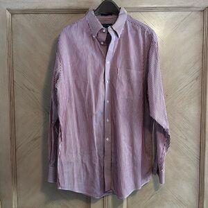 Club Room Men’s Red Striped Long Sleeve Dress Shirt